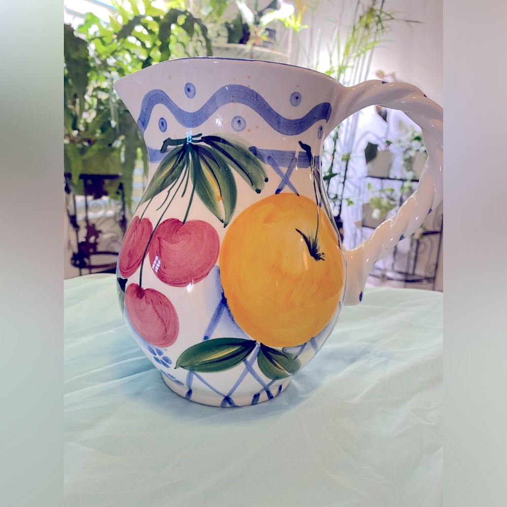 CERAMIC PITCHER HAND PAINTED